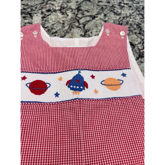 Little English long all boys size 4t space smocked - Picture 5 of 9